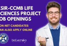 CSIR-CCMB Life Sciences Project Job Openings, NON-NET Candidates Can Also Apply Online CSIR-CCMB Life Sciences Openings