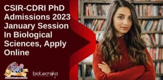 CSIR-CDRI PhD Admission 2023