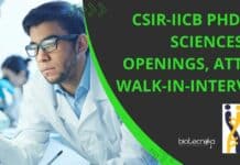 CSIR-IICB PhD Life Sciences Job Openings, Attend Walk-In-Interview CSIR-IICB Project Vacancies 2022