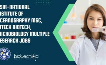 CSIR-NIO Research Jobs For MSc