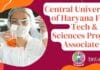 Central University of Haryana Food Tech & Life Sciences Project Associate Job CUH Food Tech