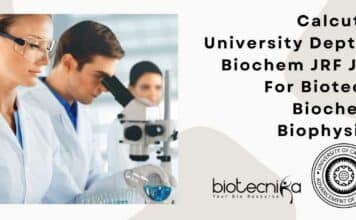 Calcutta University JRF Opening