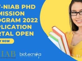 DBT-NIAB PhD Admission Program