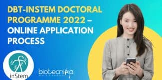 DBT-inStem Doctoral Programme 2022