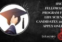 HSCST Fellowship Program For Life Science Candidates 2022, Apply Online HSCST Fellowship Program 2022