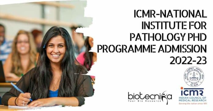 ICMR-NIP PhD Programme Admission 2022-23