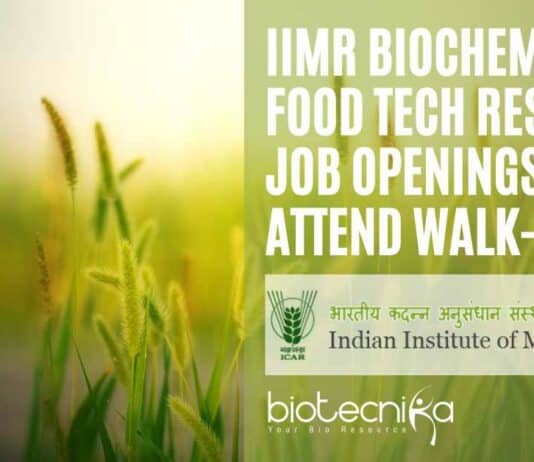 IIMR Jobs For Biochem