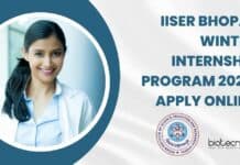 IISER Bhopal Winter Internship Program 2022, Apply Online IISER Bhopal Winter Internship Program