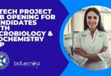 IMTECH Project Job Opening For Candidates With Microbiology & Biochemistry Exp IMTECH Agricultural Sciences Post