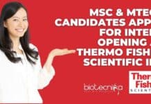 MSc & MTech Candidates Apply For Intern Opening at Thermo Fisher Scientific Inc Intern Job at Thermo Fisher Scientific - MSc & MTech Apply