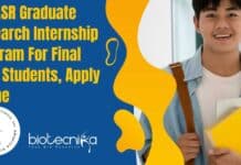 JNCASR Graduate Research Internship Program For Final Year Students, Apply Online JNCASR Graduate Research Internship