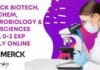 Merck Biotech, Biochem, Microbiology & Life Sciences Job, 0-2 Exp Apply Online Merck Biotech