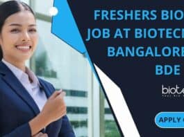 Freshers BDE Job Biotecnika Jan 2023