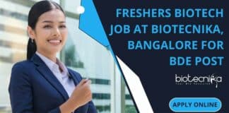 Freshers BDE Job Biotecnika Jan 2023