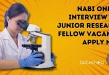 NABI Online Interview For Junior Research Fellow Vacancy, Apply Now NABI Online Interview