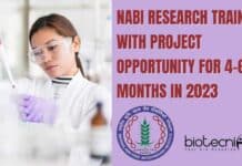 NABI Research Training With Project Opportunity For 4-6 Months In 2023 NABI Research Training 2023