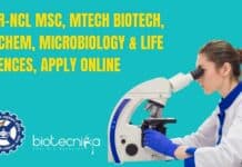 CSIR-NCL MSc, MTech Biotech, Biochem, Microbiology & Life Sciences, Apply Online NCL Project 2022 Jobs