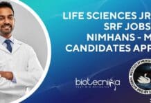 Life Sciences JRF & SRF Jobs at NIMHANS – MSc Candidates Apply NIMHANS Research Vacancies 2022