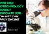 NIPER MSc Biotechnology Project Associate Job – NON-NET Can Apply Online NIPER MSc Biotechnology Project Associate