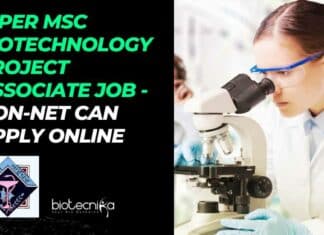 NIPER MSc Biotechnology Project Associate