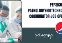Pepsico MSc Pathology/Biotechnology Coordinator Job Opening Pepsico SC Job Opening