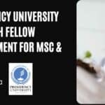 Presidency University Research Fellow Recruitment For MSc & MTech Presidency University Research Fellow