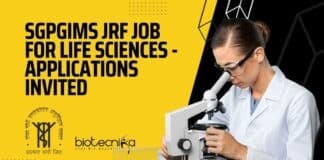 SGPGIMS JRF Job For Life Sciences