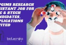 SGPGIMS Research Assistant Job For MSc & BTech Candidates, Applications Invited SGPGIMS Research Assistant Vacancy