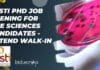 THSTI PhD Job Opening For Life Sciences Candidates – Attend Walk-In THSTI PhD Job Opening