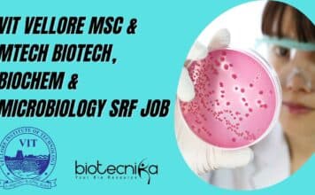 VIT Vellore SRF 2022