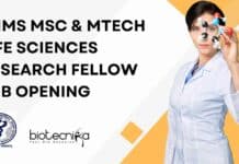 AIIMS MSc & MTech Life Sciences Research Fellow Job Opening AIIMS MSc & MTech