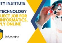 Amity Institute of Biotechnology Project Job For Bioinformatics, Apply Online Amity University Bioinformatics Job