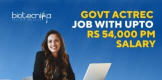 ACTREC Bsc Biotech Job