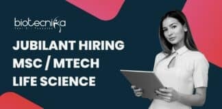 Jubilant Life science jobs