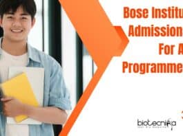Bose Institute Admission 2022