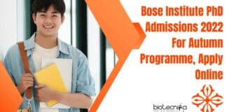 Bose Institute Admission 2022