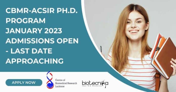 CBMR PhD Admission 2023