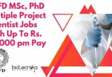 CDFD MSc, PhD Multiple Project Scientist Jobs With Up To Rs. 78,000 pm Pay CDFD Project Scientist Jobs