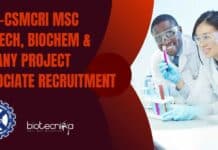 CSIR-CSMCRI MSc Biotech, Biochem & Botany Project Associate Recruitment CSIR-CSMCRI MSc Biotech