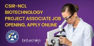 CSIR-NCL Biotechnology Project Associate