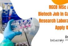 RGCB MSc & PhD Biotech Job In Cancer Research Laboratory, Apply Online Cancer Research Lab Jobs