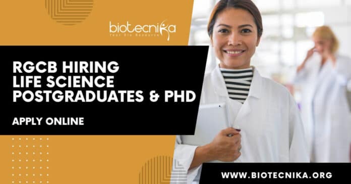 RGCB Life Science Job
