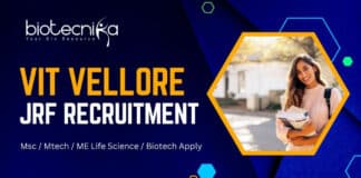 VIT Vellore JRF Recruitment
