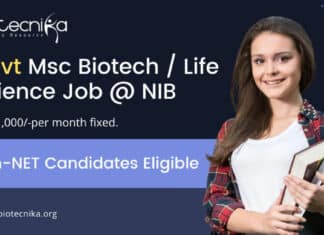 Govt Msc Biotech Job
