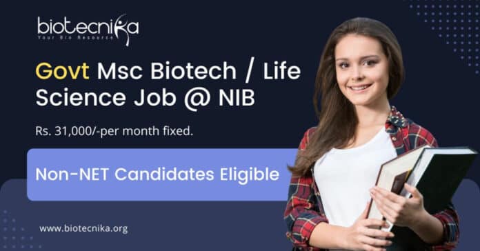 Govt Msc Biotech Job