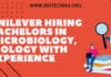 Unilever Hiring Bachelors in Microbiology, Biology With Experience Unilever latest job