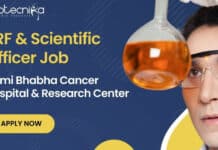 Homi Bhabha Cancer Hospital & Research Center-TMC JRF & Scientific Officer Job For Msc & PhD Msc biotech jobs