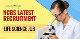 NCBS Life Science Job