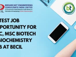 Msc Biotech Job BECIL