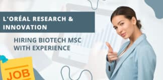 Loreal Msc Biotech Job